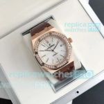 Replica Audemars Piguet Royal Oak Silver Face Rose Gold Diamond Bezel 41mm